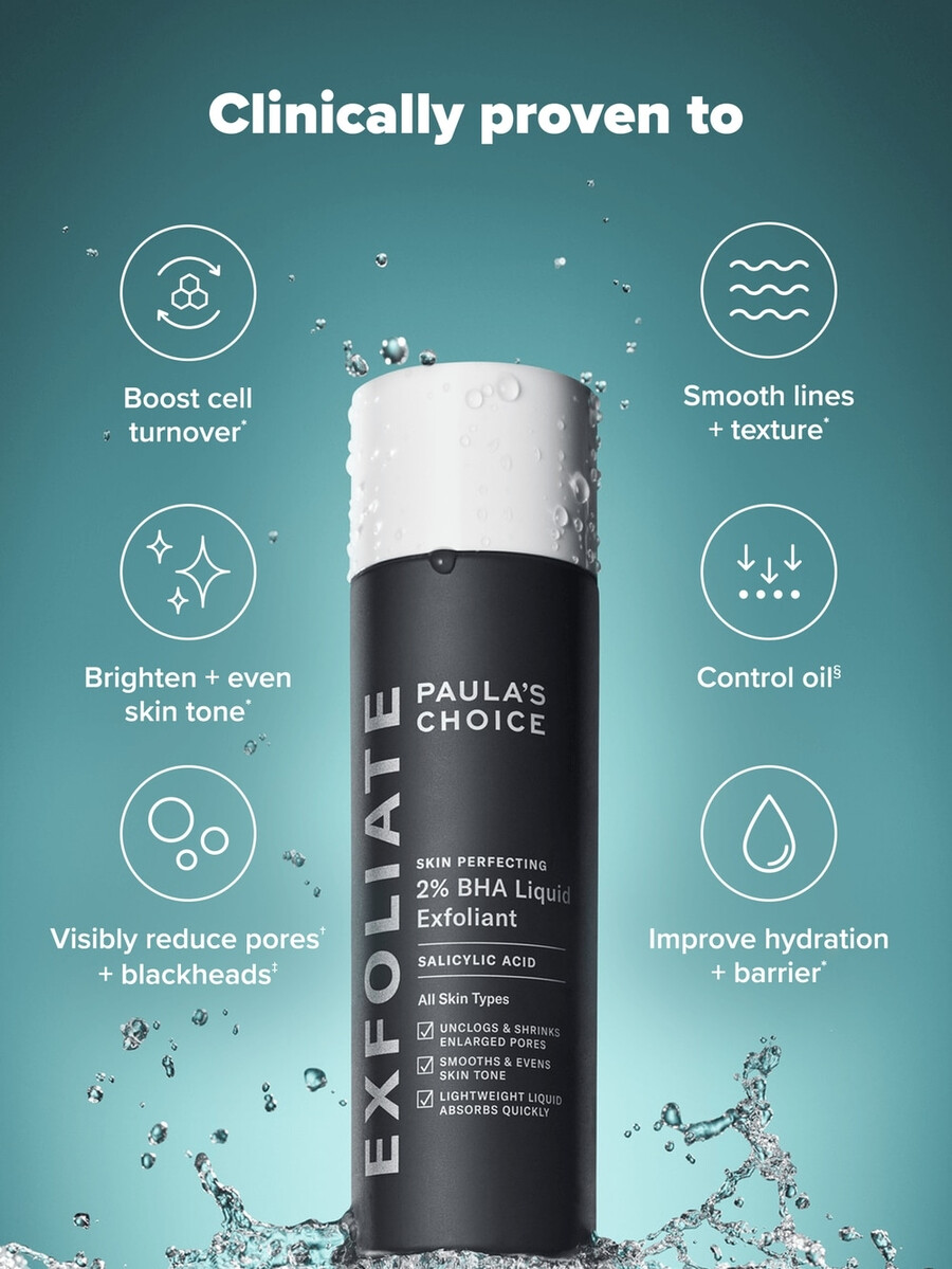 huidverfijnende vloeibare exfoliant met 2 bha